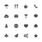 Miscellaneous flat gray icons set of 16