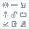 miscellaneous line icons. linear set. quality vector line set such as music, login, check, repeat, unlock, key, cart, minus