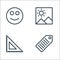 miscellaneous line icons. linear set. quality vector line set such as tag, ruler, picture