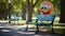 A mischievous balloon animal with googly eyes and a playful grin, sitting on a park bench