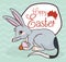 Mischievous Bilby with Chocolate Eggs in Easter Celebration, Vector Illustration