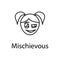 mischievous girl face icon. Element of emotions for mobile concept and web apps illustration. Thin line icon for website design an
