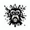 Mischievous Grin: Monkey Face Vector Art on White Background,Generative AI