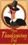 Mischievous Turkey with Pilgrim Hat Winking at you in Thanksgiving, Vector Illustration