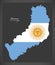 Misiones map of Argentina with Argentinian national flag illustration