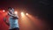 Misk, Belarus - May 15, 2017: Attractive young man performing on stage. The man singing on the stage in front of the