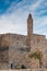 The misnamed `Tower of David` looms over the walls of Jerusalem`s Old City.