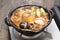 Miso nikomi udon, japanese noodle hotpot dish