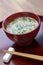 Miso soup of brown seaweed, japanese food