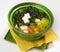 Miso soup - Miso broth with algae Wakame, honey agarics, Tofu cheese and leek