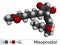 Misoprostol molecule. It is prostaglandin E1 analogue. Molecular model. 3D rendering