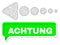 Misplaced Achtung Green Phrase Cloud and Mesh 2D Arrow Left