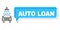 Misplaced Auto Loan Message Bubble and Hatched Car Wash Icon