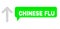 Misplaced Chinese Flu Green Phrase Balloon and Mesh 2D Arrow Up