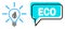 Misplaced Eco Chat Balloon and Net Eco Light Bulb Icon