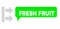 Misplaced Fresh Fruit Green Chat Cloud and Mesh Wireframe Bring Right