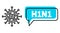 Misplaced H1N1 Conversation Frame and Net Covid Virus Icon