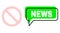 Misplaced News Green Text Balloon and Mesh Wireframe Not Allowed