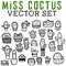 Miss Cactus Vector Set with cacti of all shapes and sizes.