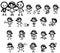 Miss Girly expression and activity icon collection set