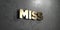 Miss - Gold sign mounted on glossy marble wall - 3D rendered royalty free stock illustration