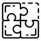 Miss one puzzle icon, outline style