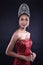 Miss Pageant Contest in Evening Ball Gown dress with Diamond Crown