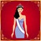 Miss Universe and red background,vector design