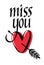 Miss you design card