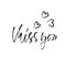 Miss you. Handwritten inscription. Hand drawn modern dry brush lettering. Thank you card. Vector illustration.