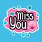 Miss You Sticker Social Media Network Message Badges Design