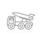 Missile launcher truck line icon