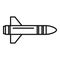 Missile power icon, outline style