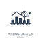 missing data on analytics line graphic icon in trendy design style. missing data on analytics line graphic icon isolated on white