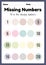 Missing numbers worksheet, math printable sheet for preschool and kindergarten kids activity to learn basic mathematics