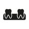 Missing Teeth in Gym Silhouette Icon. Human Tooth Lose Glyph Pictogram. Oral Disease. Lost Baby Tooth. Space between