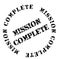 Mission Complete stamp on white