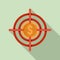 Mission money target icon, flat style