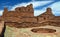 Mission San Gregorio De Abo ruins built by Spanish missionaries and Pueblo Indian Kiva in foreground.