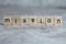 Mission word written on wood cube