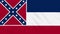 Mississippi flag flutters in the wind, loop for background