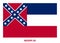 Mississippi Flag Vector Illustration on White Background. USA State Flag