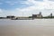 Mississippi river barge,tug boat,grain elevator