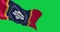 Mississippi state flag waving in the wind on green screen