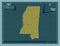 Mississippi, United States of America. Solid. Labelled points of