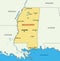 Mississippi - vector map