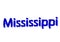 Mississippi written illustration, american state isolated in a w