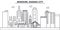 Missouri, Kansas City architecture line skyline illustration. Linear vector cityscape with famous landmarks, city sights