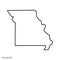 Missouri Map Outline Vector Design Template. Editable Stroke