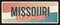 Missouri old sign, USA vintage travel plate